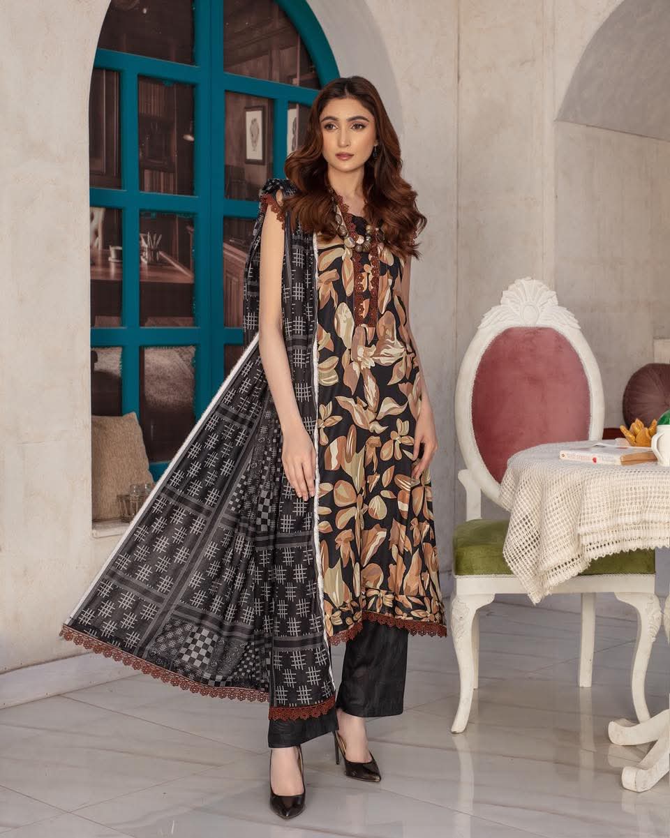 Rustic Bloom – 3-Piece Printed