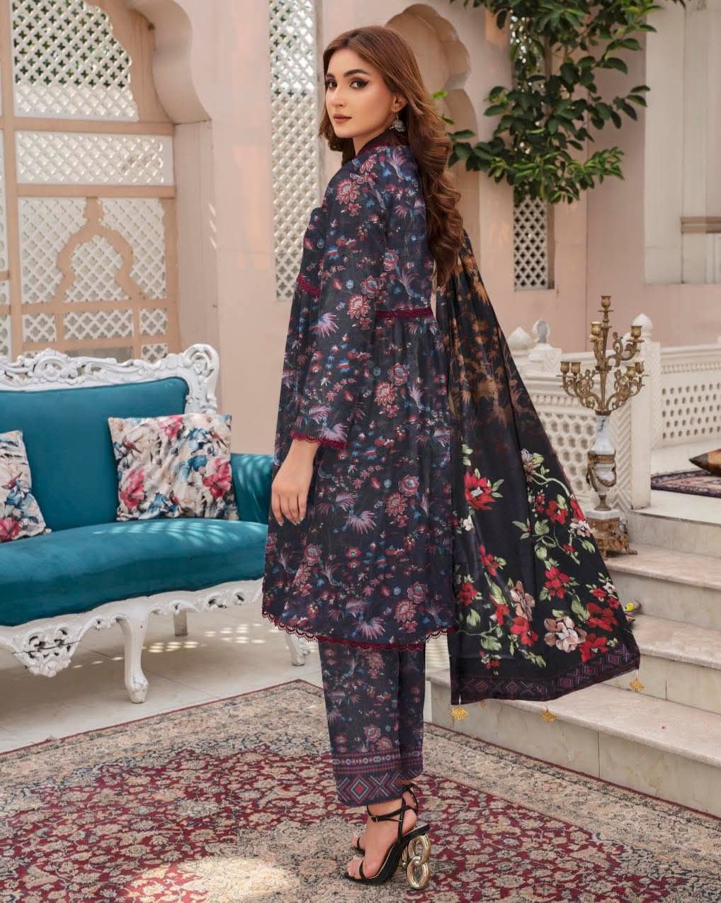 Velvet Ember – Midnight Floral 3-Piece Set