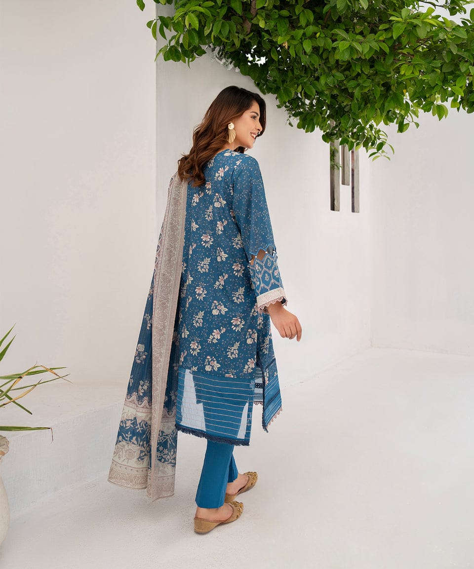Azure Blush – Floral Symphony 3-Piece Set