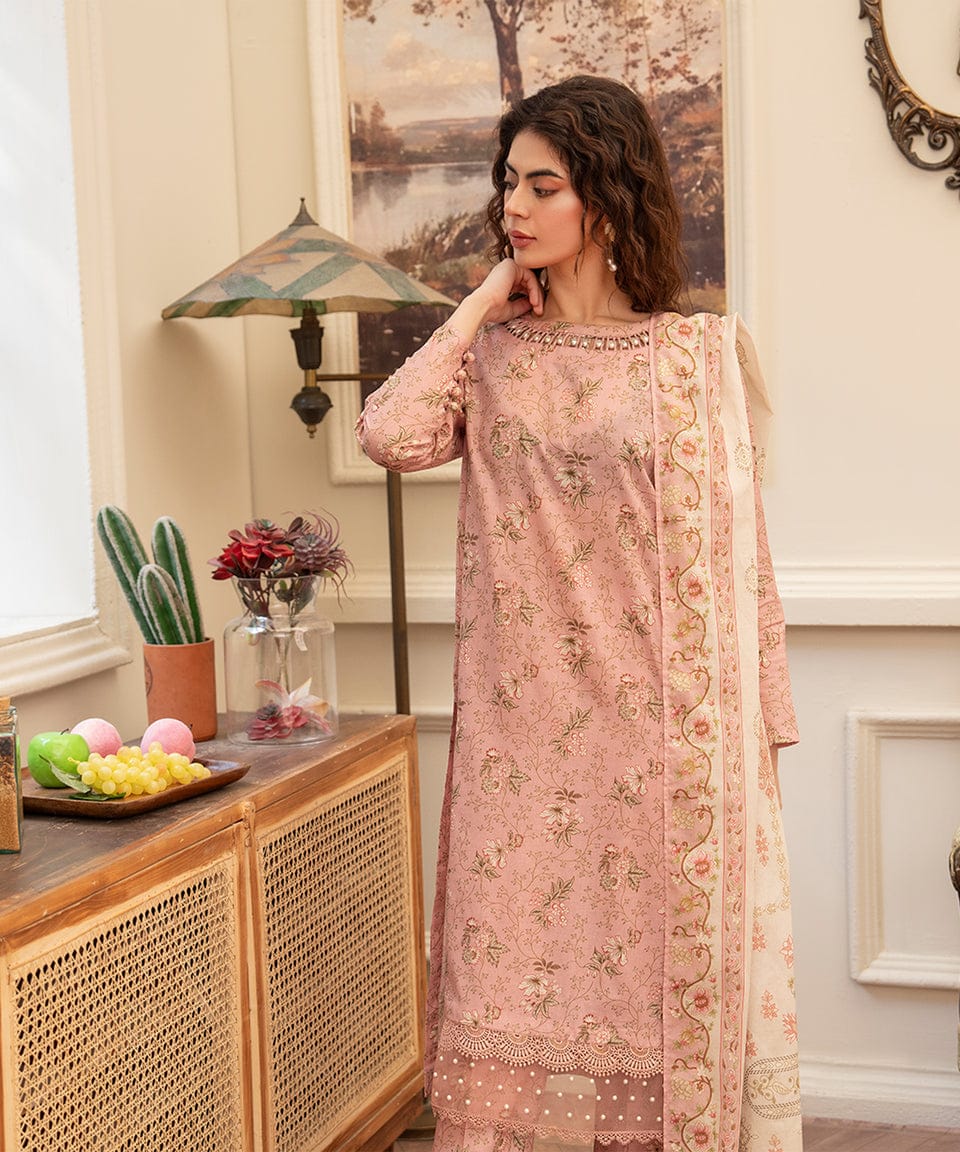 Blush Serenity – Soft Bloom Printed 3-Piece Set