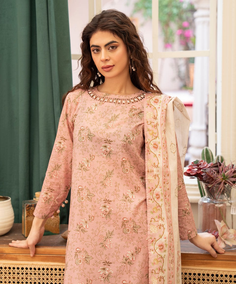 Blush Serenity – Soft Bloom Printed 3-Piece Set
