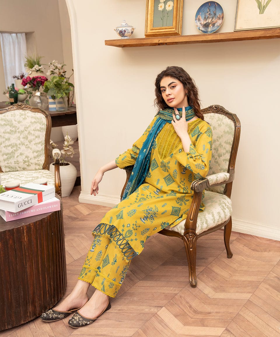 Citrus Bloom – Printed Elegance 3-Piece