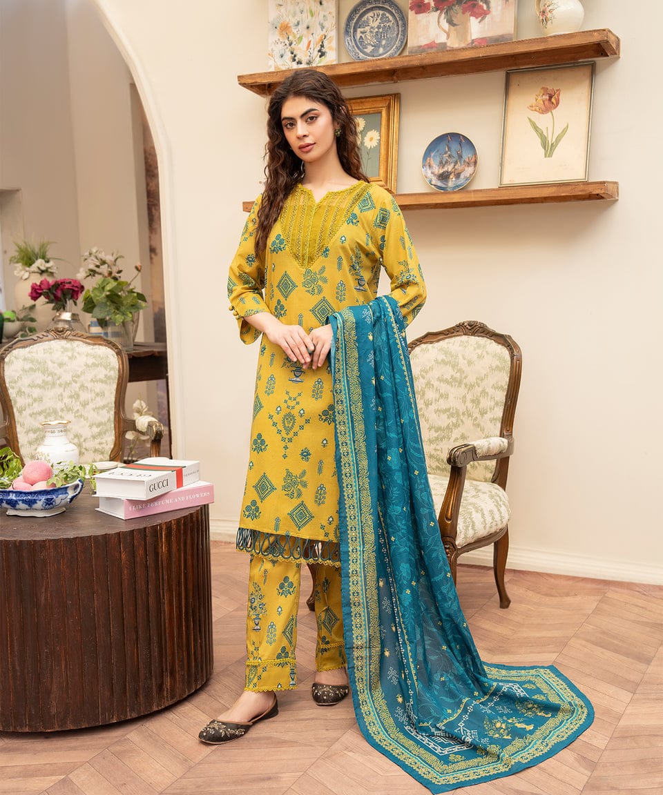 Citrus Bloom – Printed Elegance 3-Piece