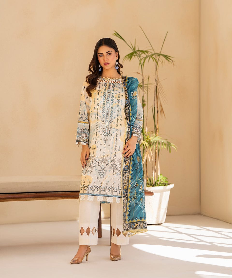 Coastal Bloom – Blue Serenity Printed 3-Piece Set