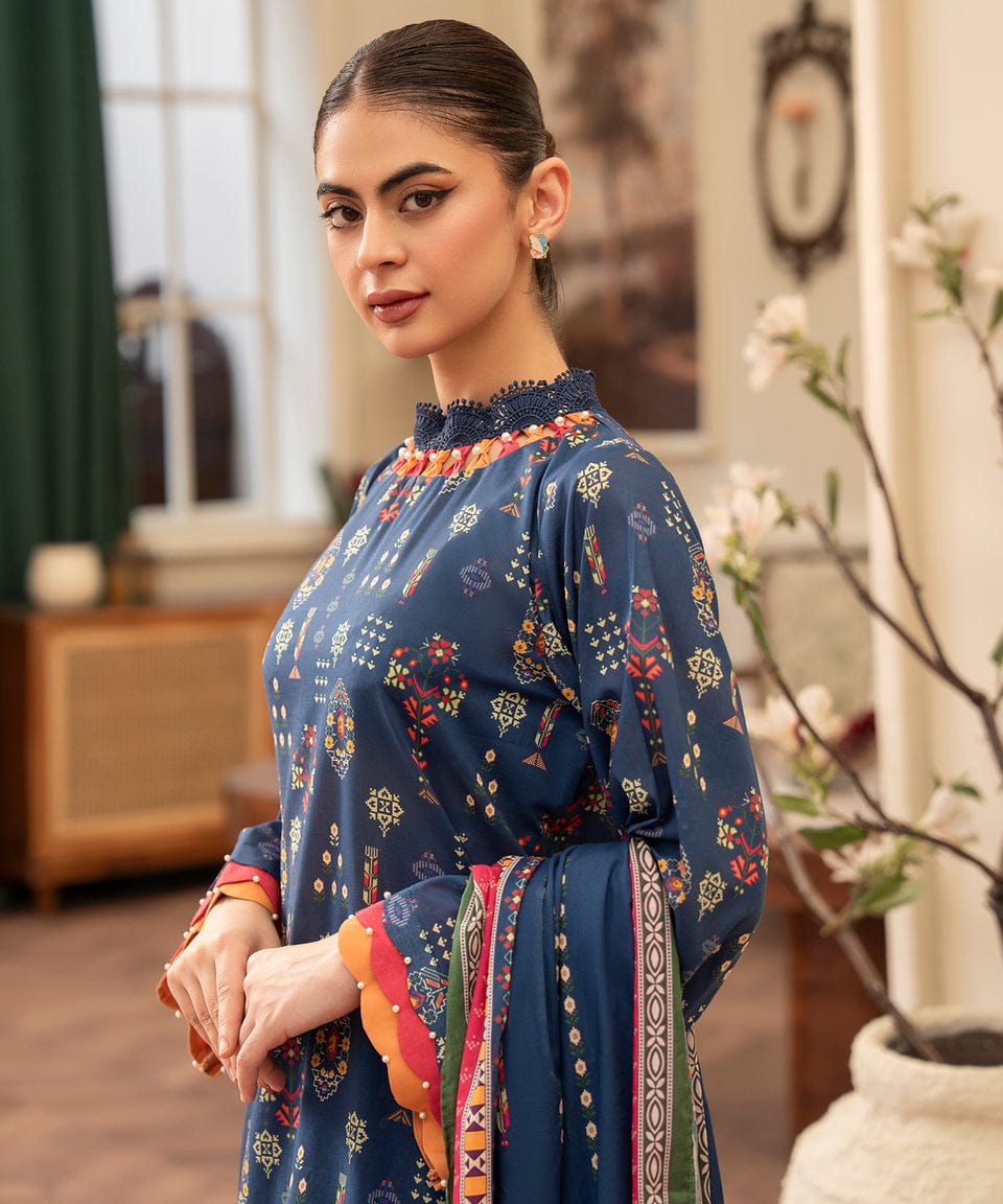 Azure Harmony – Multitone Printed 3-Piece Set