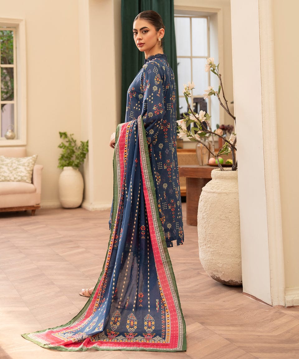 Azure Harmony – Multitone Printed 3-Piece Set