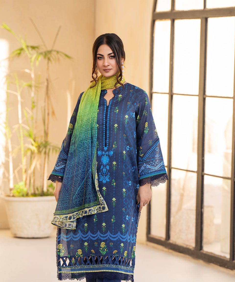Indigo Bloom – Coastal Charm Printed 3-Piece Set