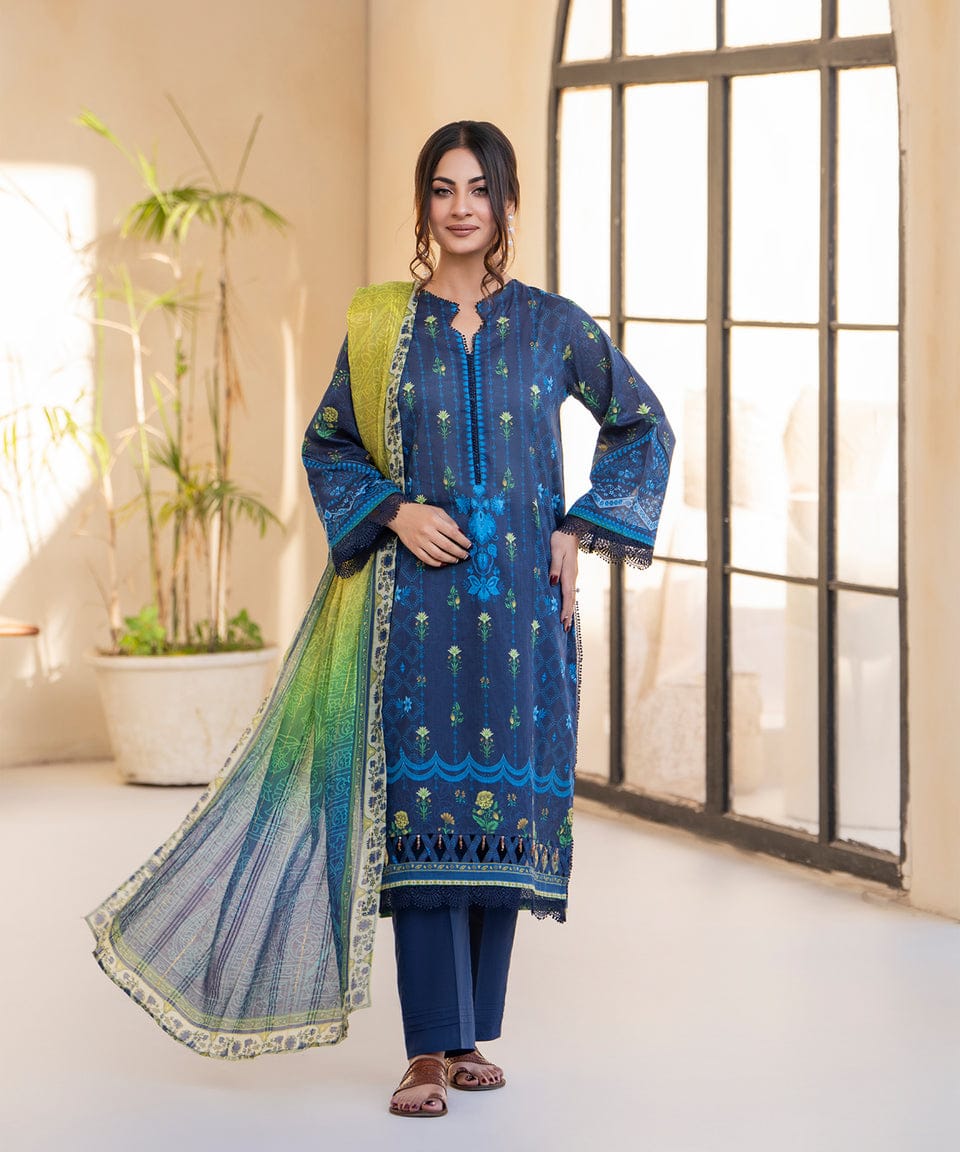 Indigo Bloom – Coastal Charm Printed 3-Piece Set