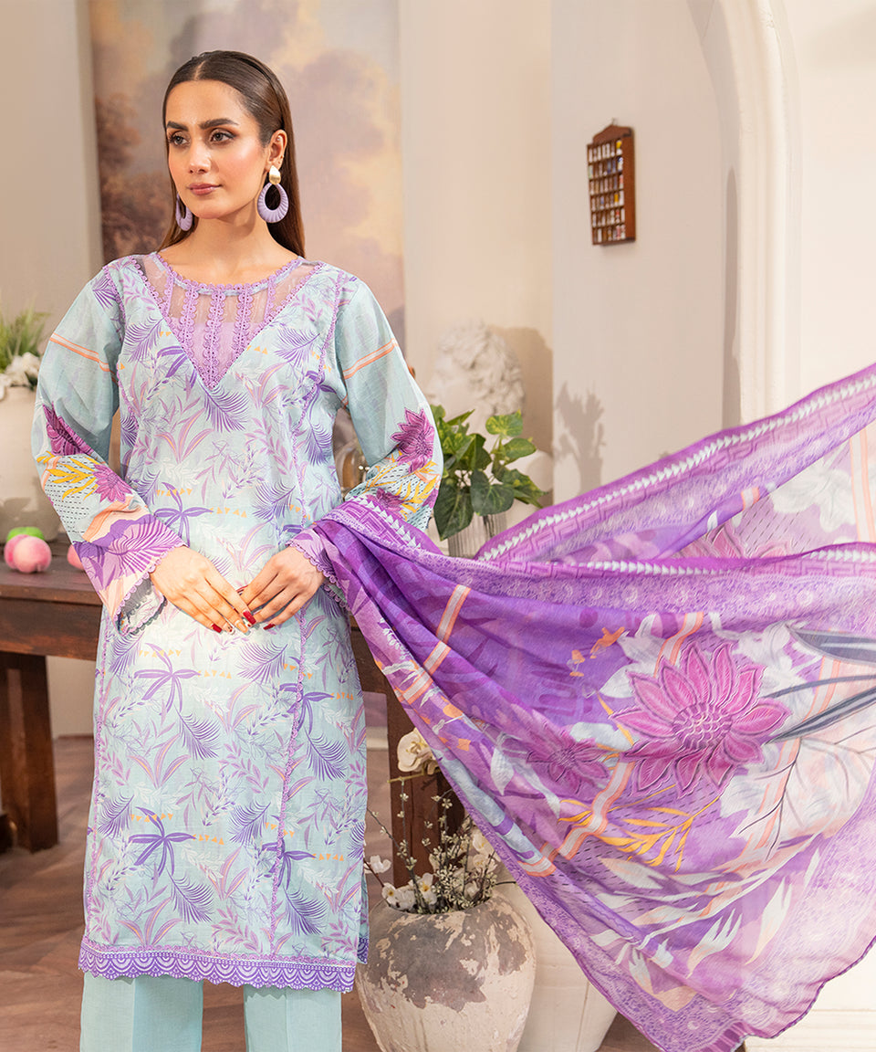 3PC RUNGBURRY PRINTED LAWN