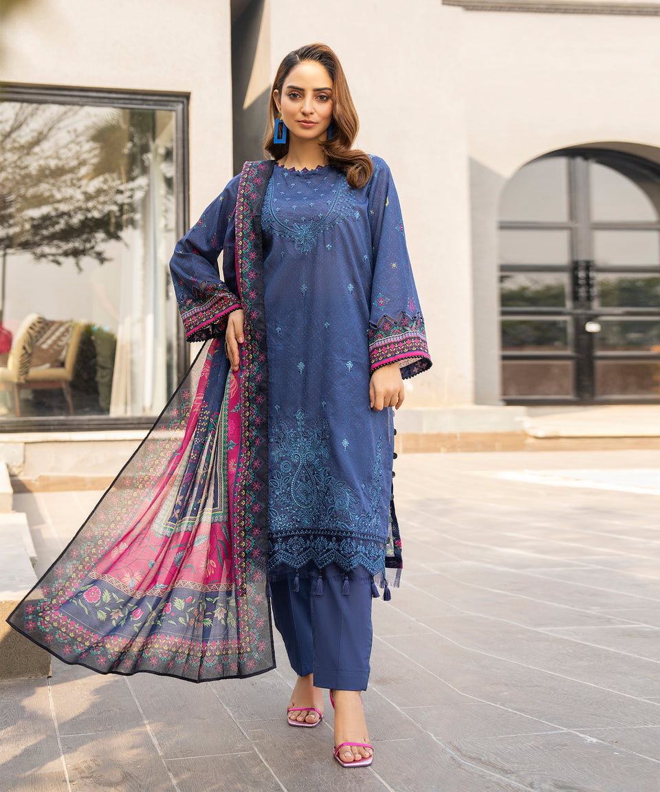 3PC UNIVERSAL DIGITAL EMBROIDERED LAWN