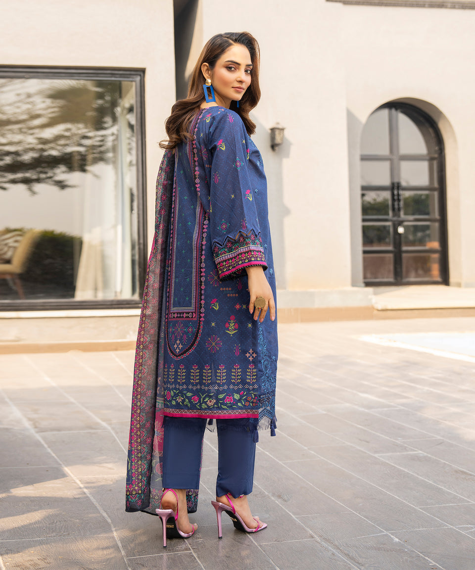 3PC UNIVERSAL DIGITAL EMBROIDERED LAWN