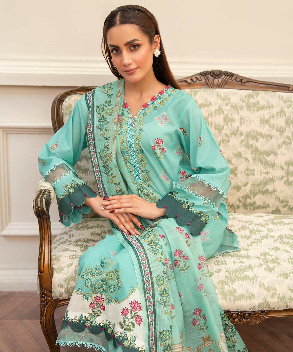 3PC RUNGBURRY PRINTED LAWN