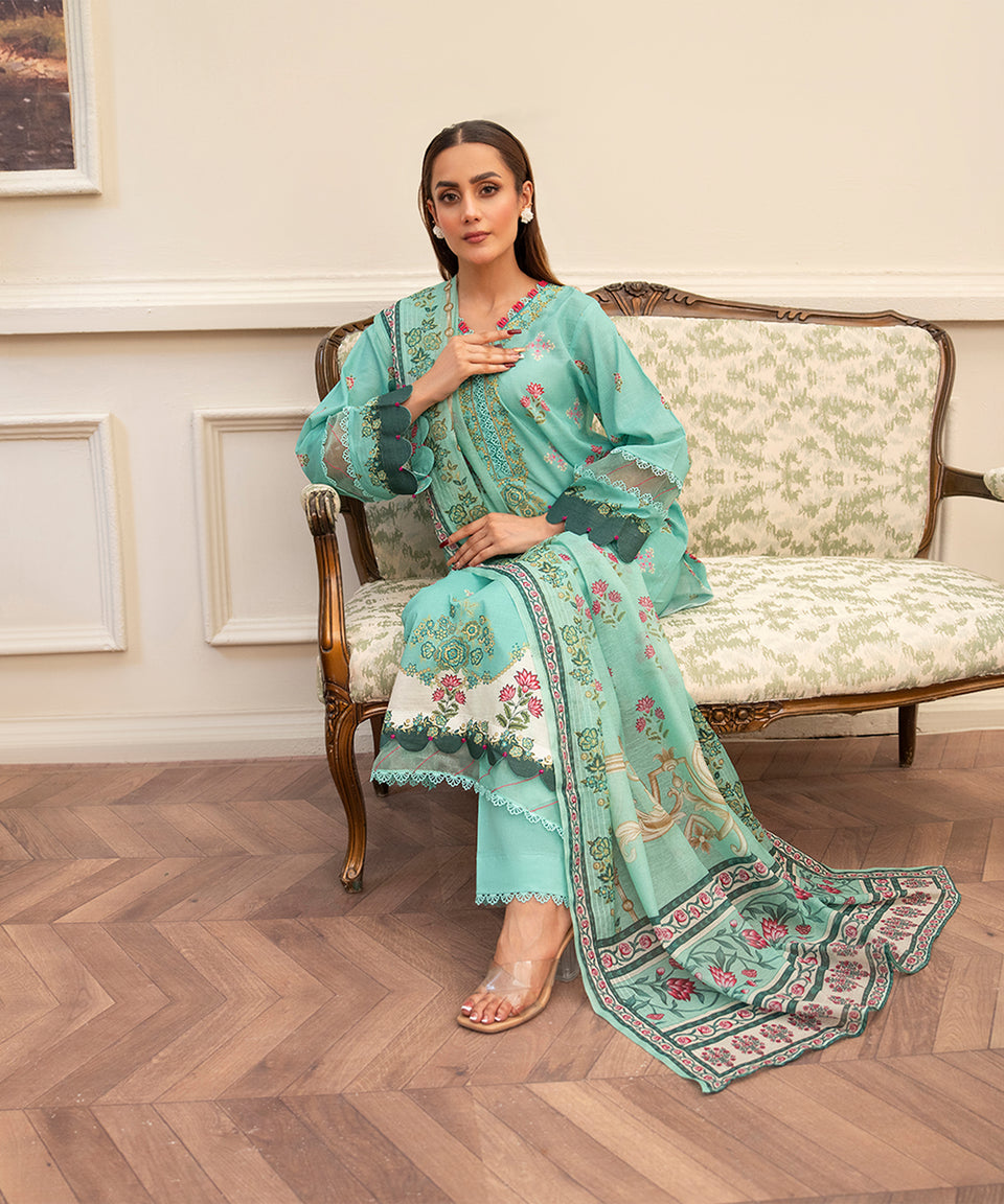 3PC RUNGBURRY PRINTED LAWN