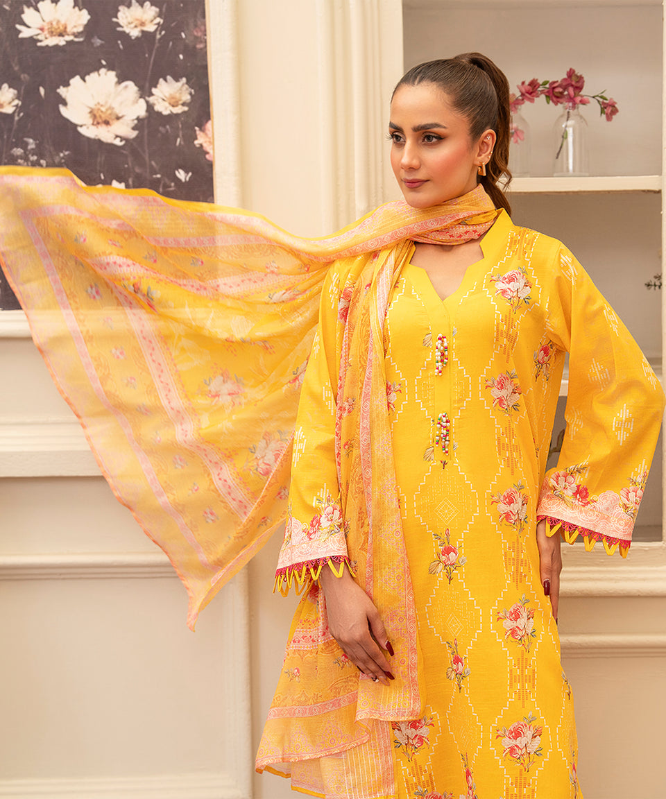 3PC RUNGBURRY PRINTED LAWN