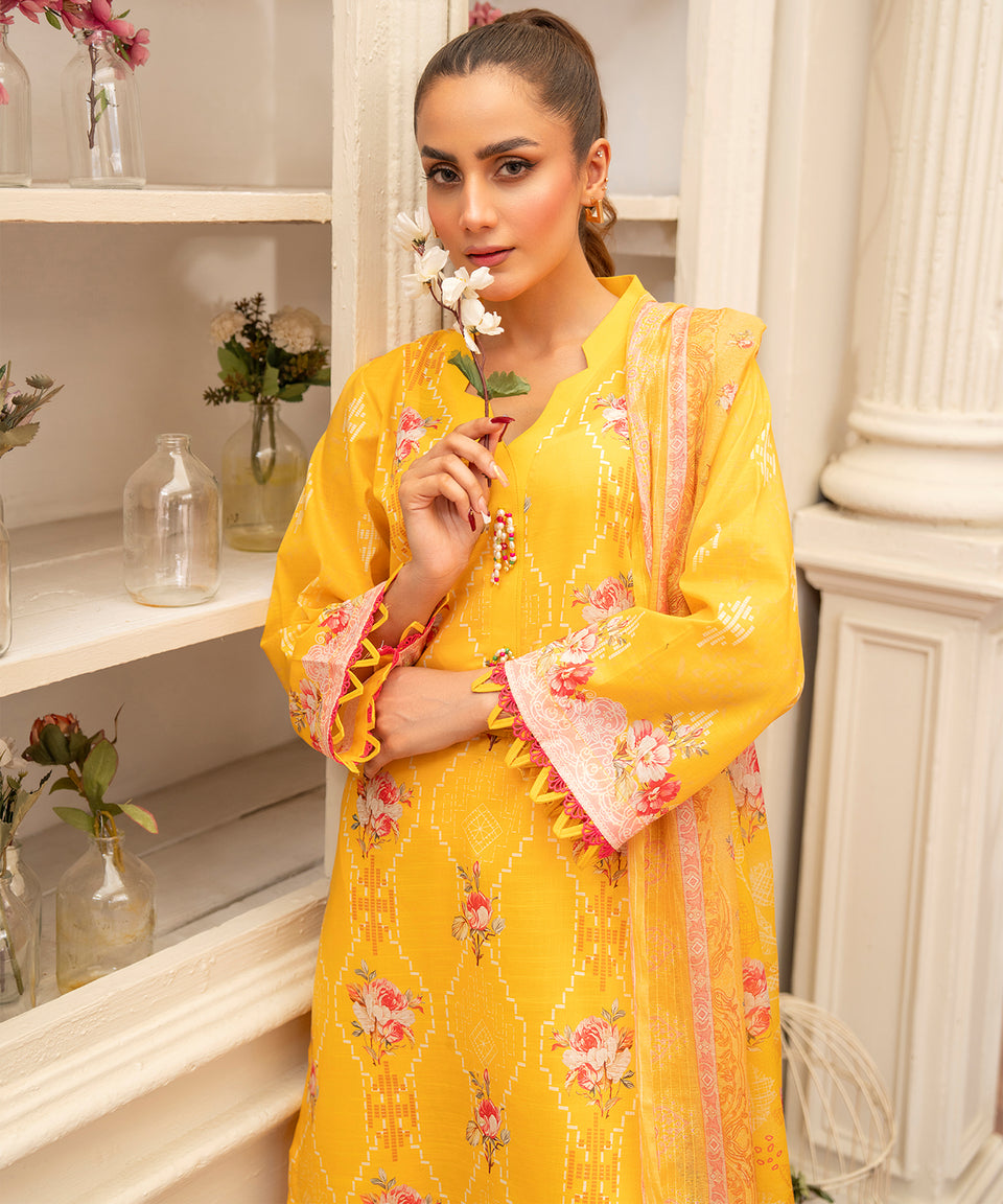 3PC RUNGBURRY PRINTED LAWN