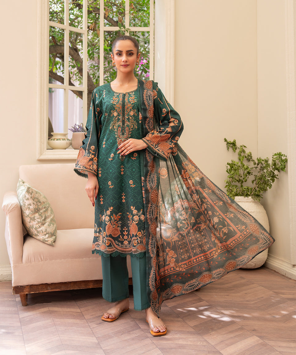 3PC RUNGBURRY PRINTED LAWN