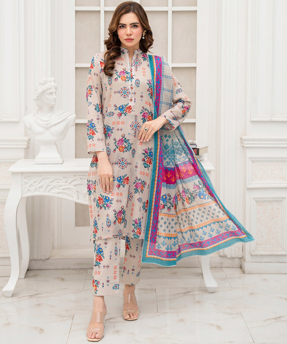 3PC DIGITAL PRINTED LAWN