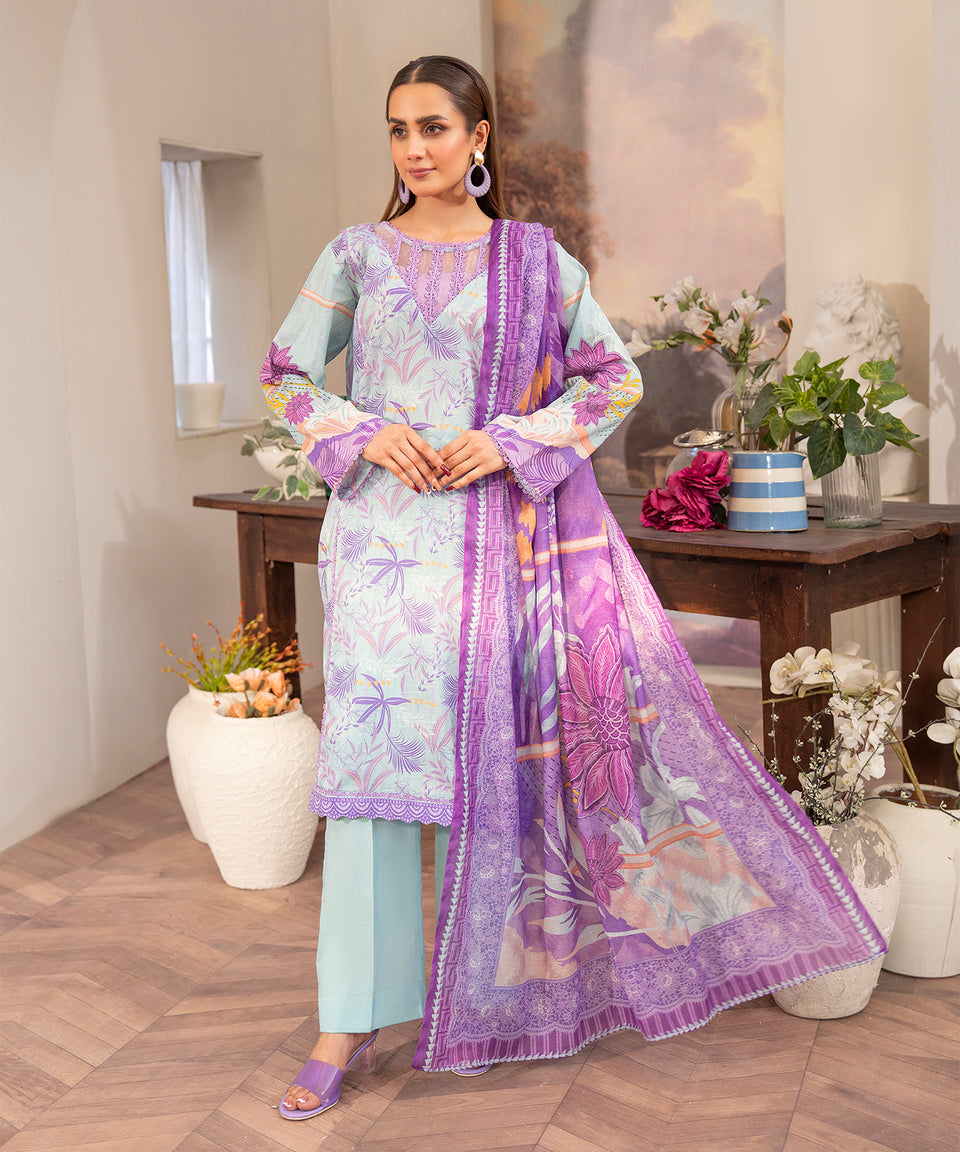 3PC RUNGBURRY PRINTED LAWN