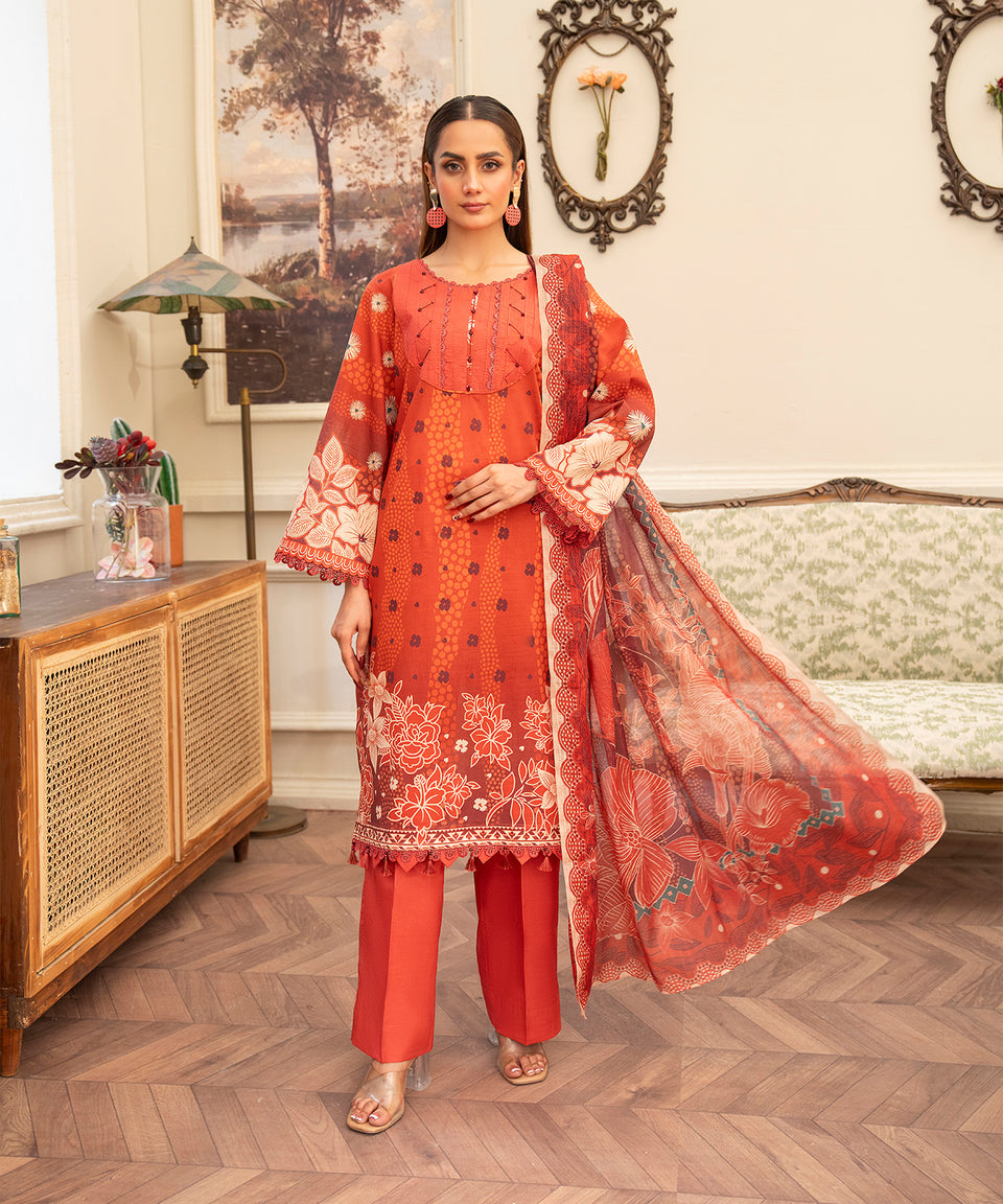 3PC RUNGBURRY PRINTED LAWN